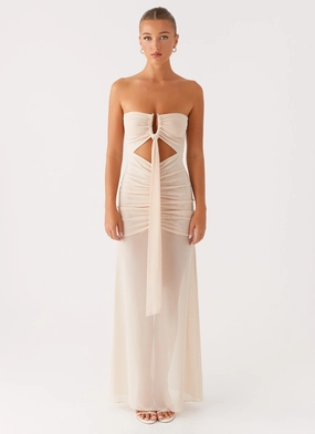 Lovie Maxi Dress - Beige Versatile Look