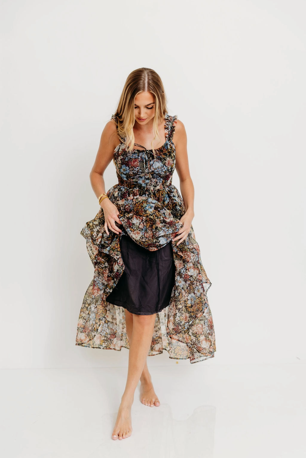 Jiana Maxi Dress in Black Sophisticated Waist Fit