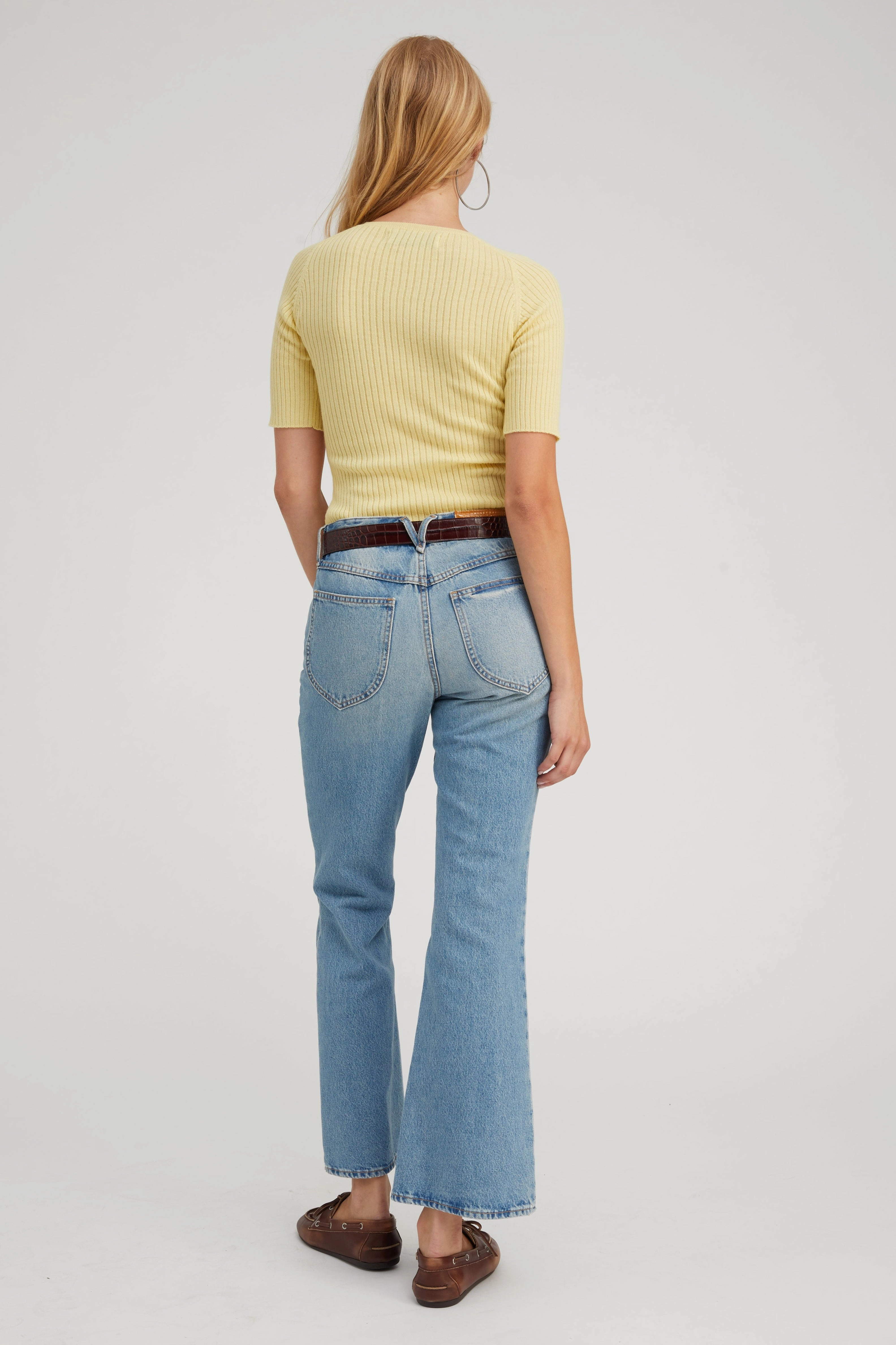 Lemon Tart Cashmere Mid Sleeve Crewneck EcoFriendlyTexture