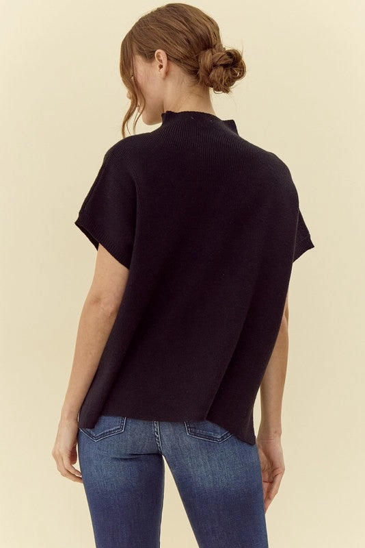 New To This Black Sleeveless Sweater Top FrictionResistantEdges