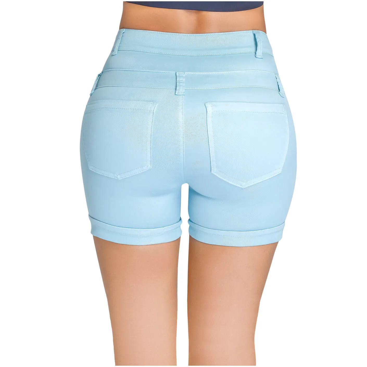 Lowla 238847 | Butt Lifting Denim Shorts with Inner Girdle