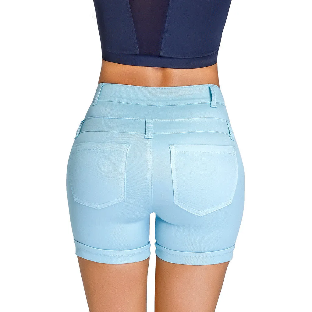 Lowla 238847 | Butt Lifting Denim Shorts with Inner Girdle