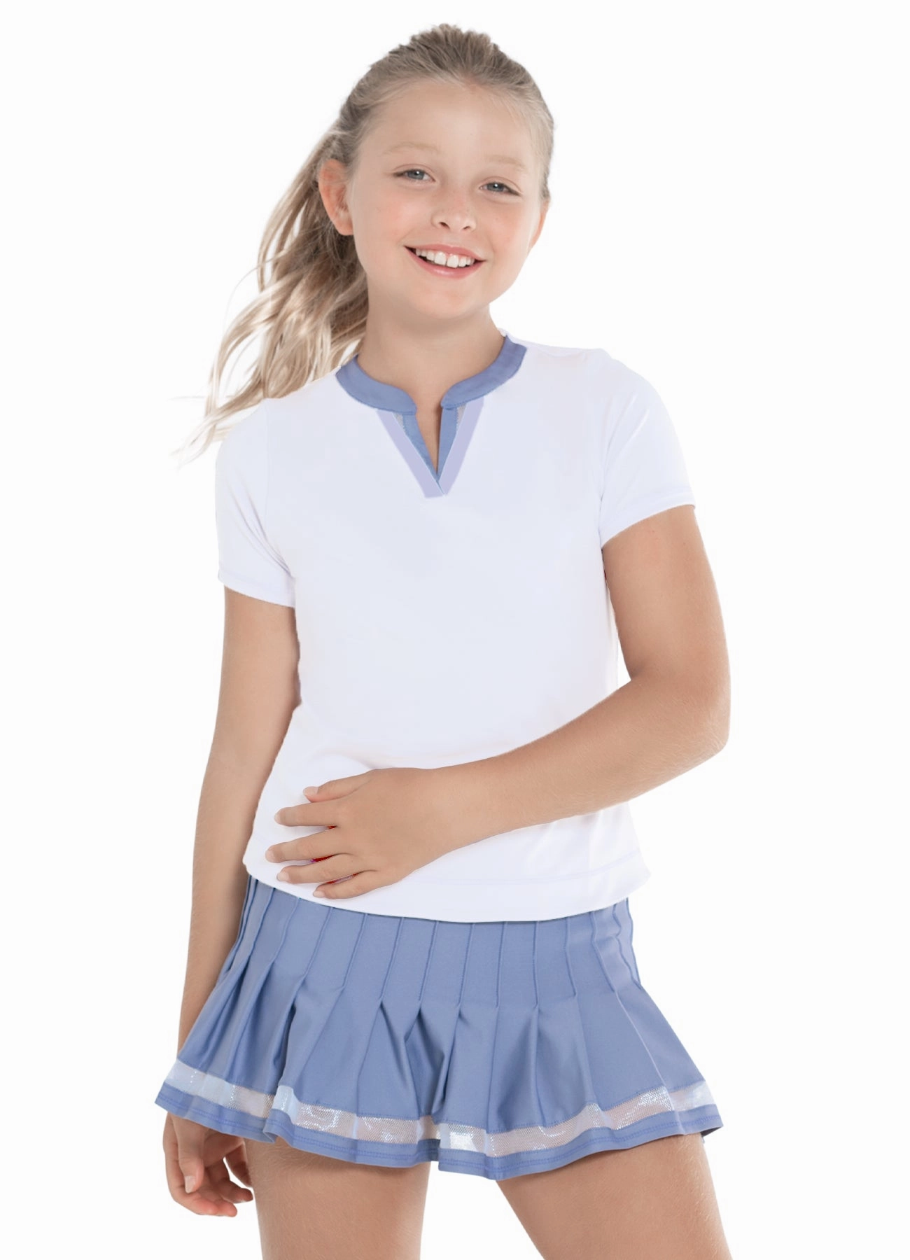 Double V Short Sleeve Thermal Regulating Fabric