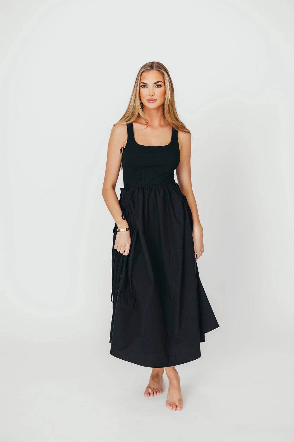 Glam Touch Lucca Midi Dress in Black *Final-Sale*