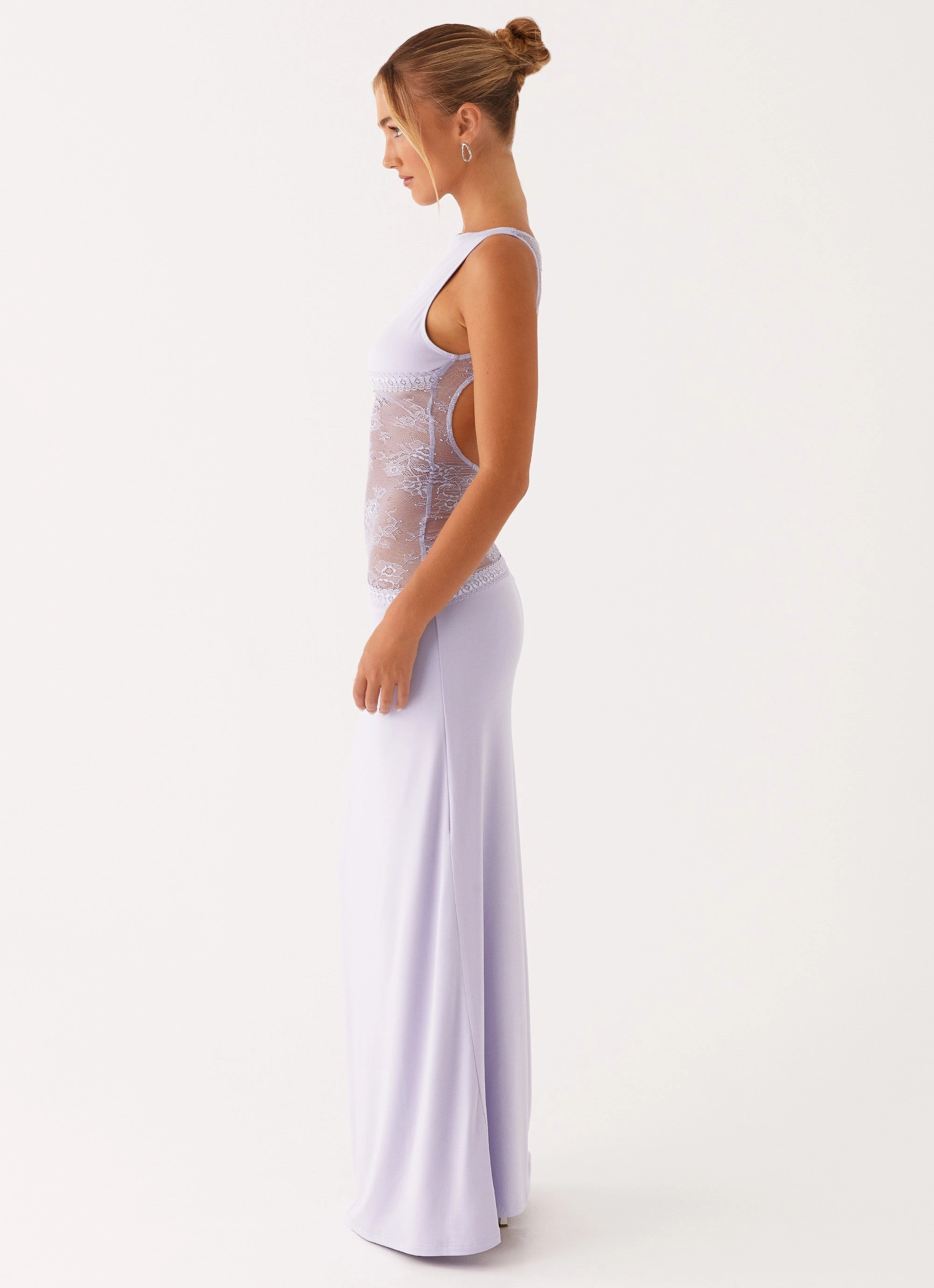 Lucinda Maxi Dress - Lilac Nordic Plain Hidden Pocket