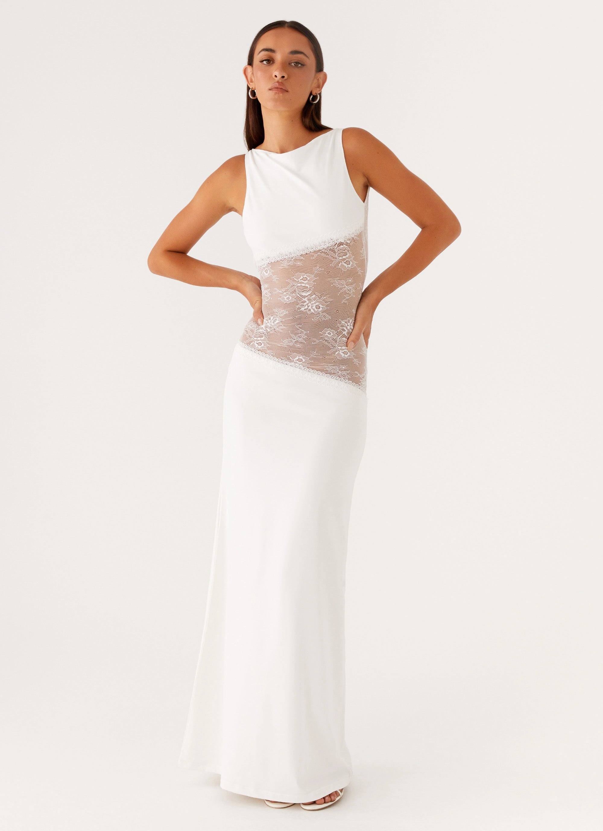 Lucinda Maxi Dress - White Flattering Comfort Wear
