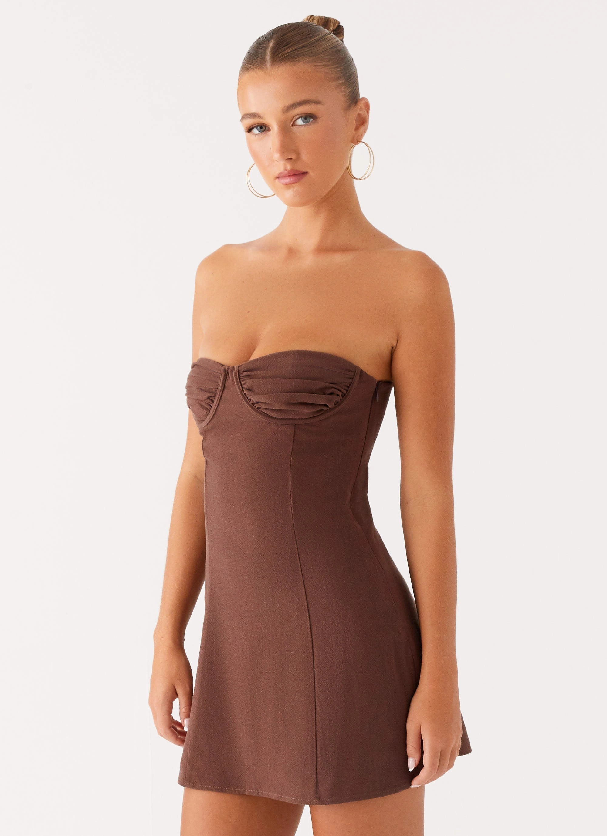 Happy Scent Office Classic Ludo Mini Dress - Chocolate