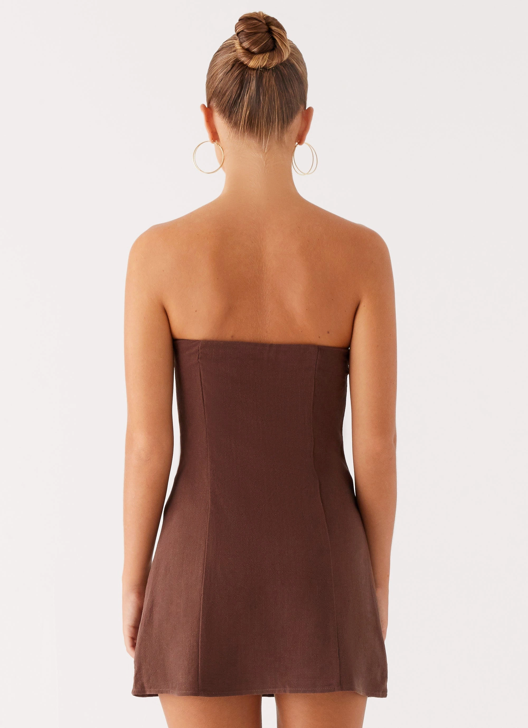 Ludo Mini Dress - Chocolate Airy Feel Crisp Detail