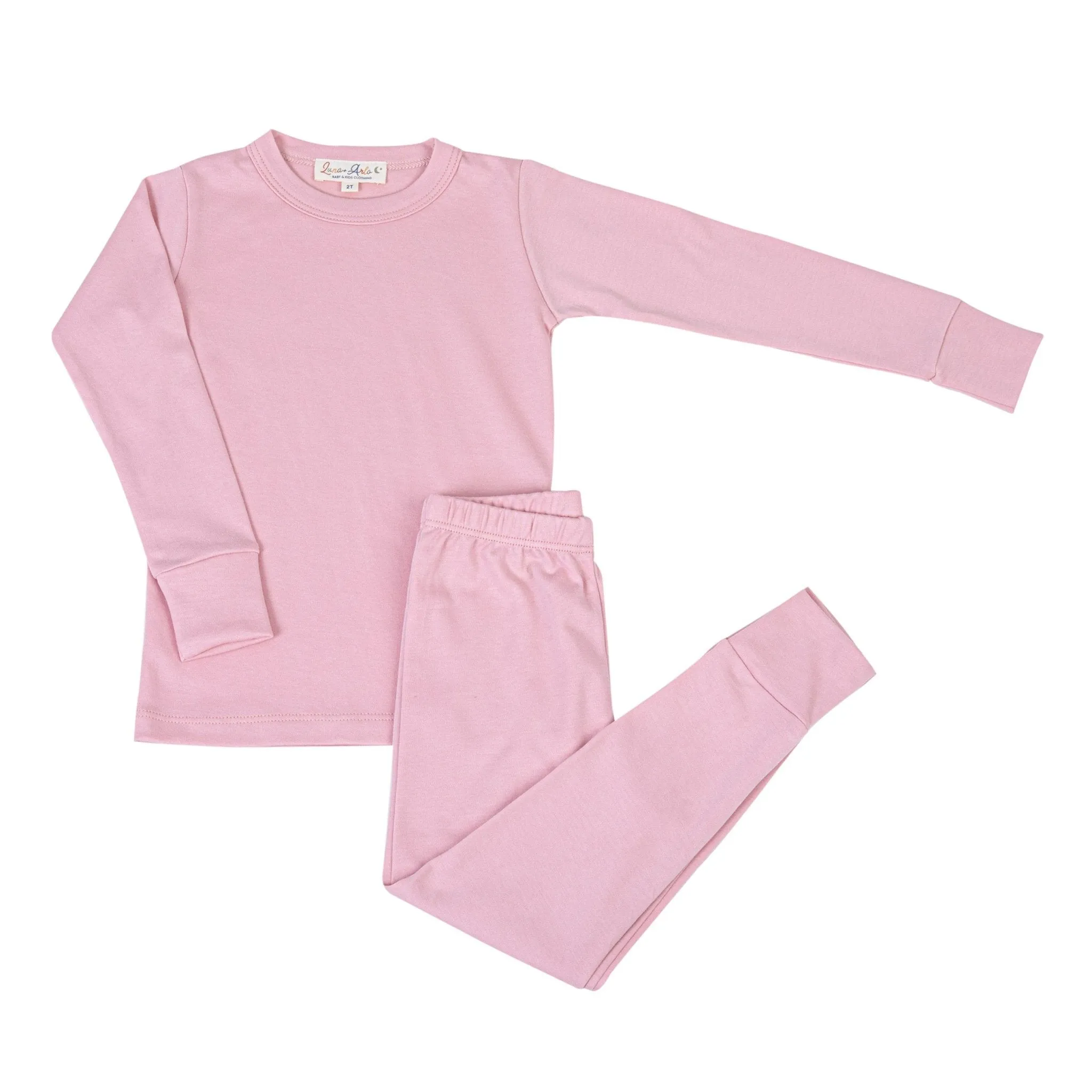 Luna & Arlo Basics Long Pajamas - Dusty Rose