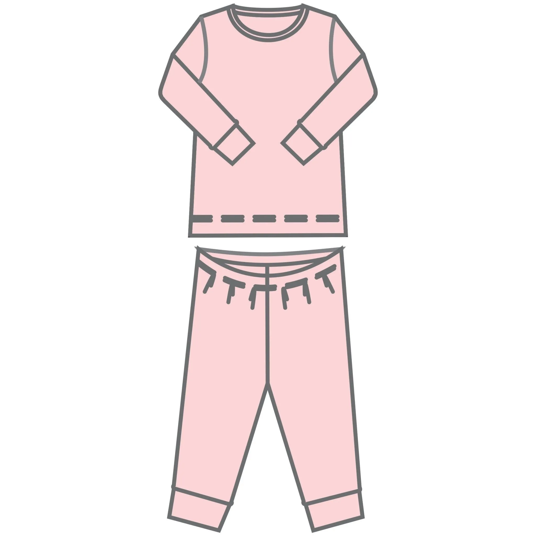 Luna & Arlo Basics Long Pajamas - Dusty Rose