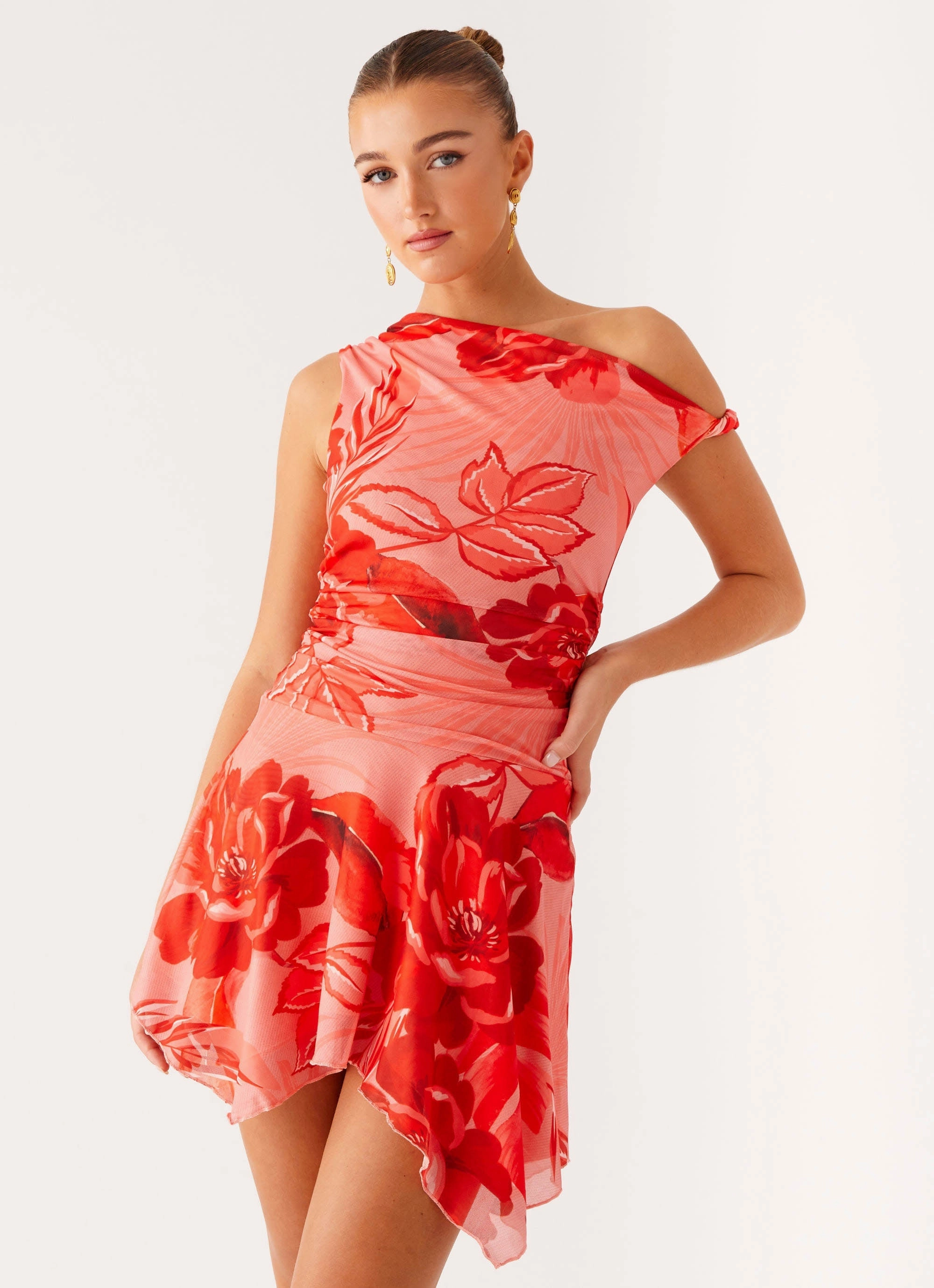 Trend Smart Red Carpet Wade Mini Dress - Sicily Sunsets Print