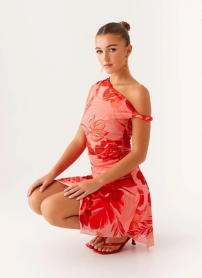 Wade Mini Dress - Sicily Sunsets Print High Waist Pure Vibes