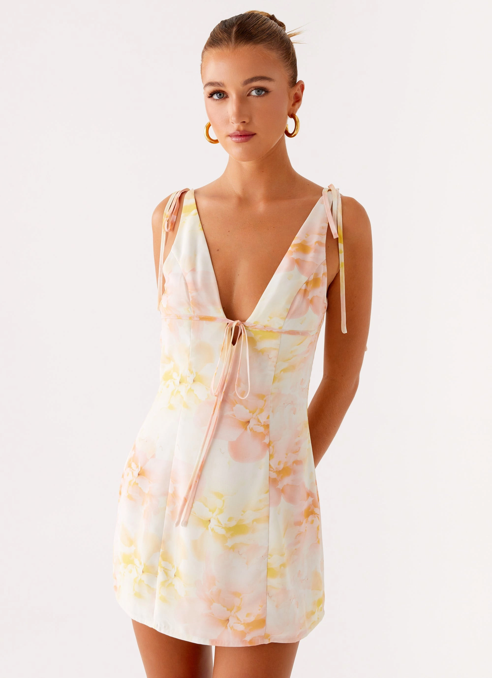 Alden Mini Dress - Floral Print Bold Structure Bride Friend
