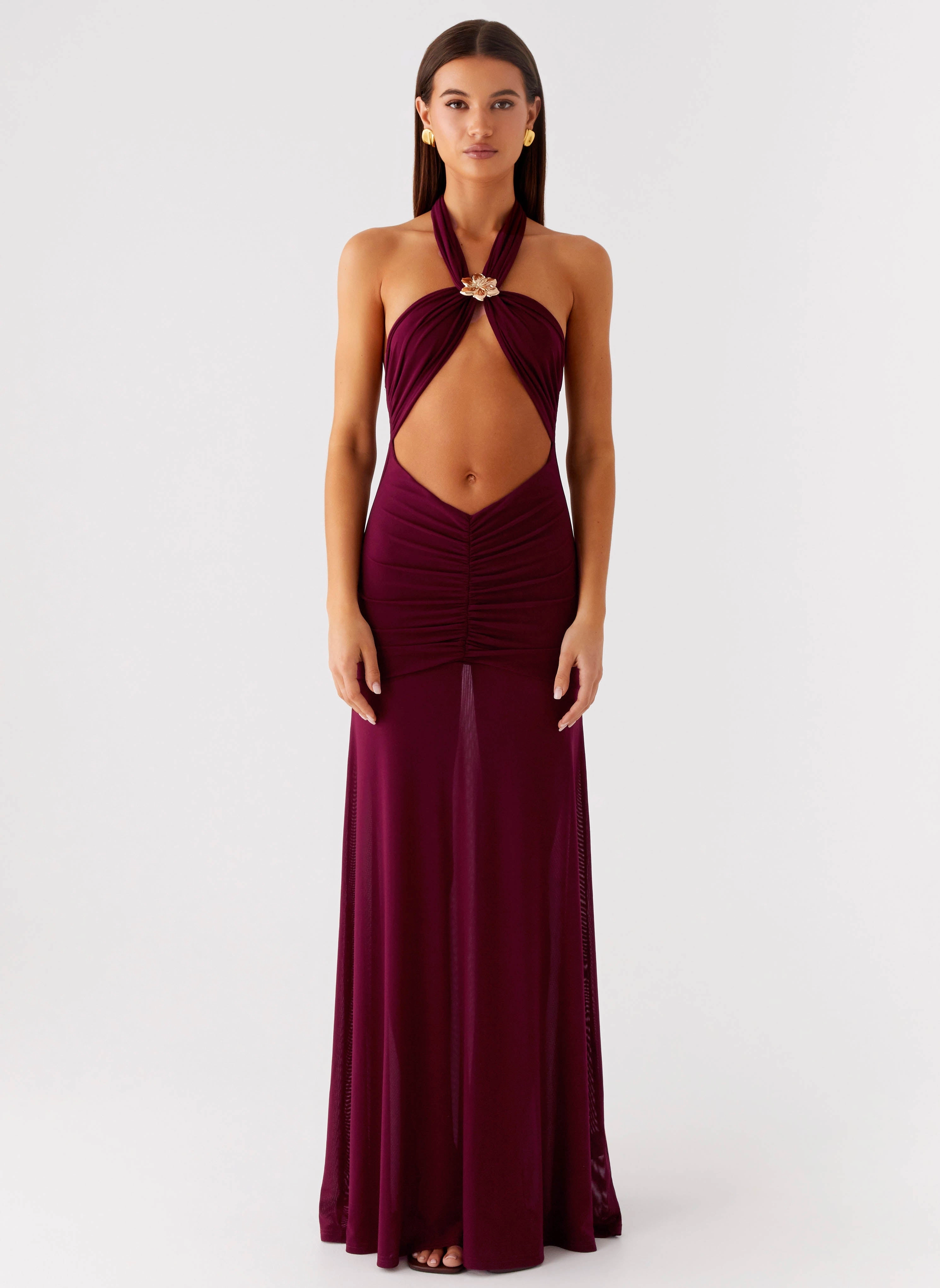 Flowing Design Chic And Comfortable Deltina Maxi Dress - Boysenberry