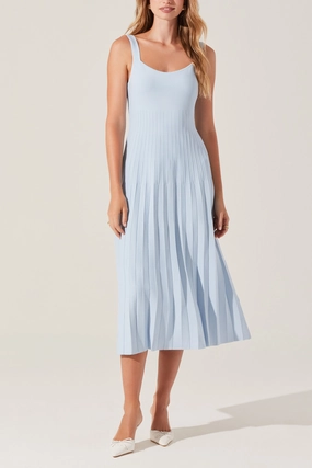 ASTR Aylin Pleated Midi Sweater Dress Day Love Casual Look