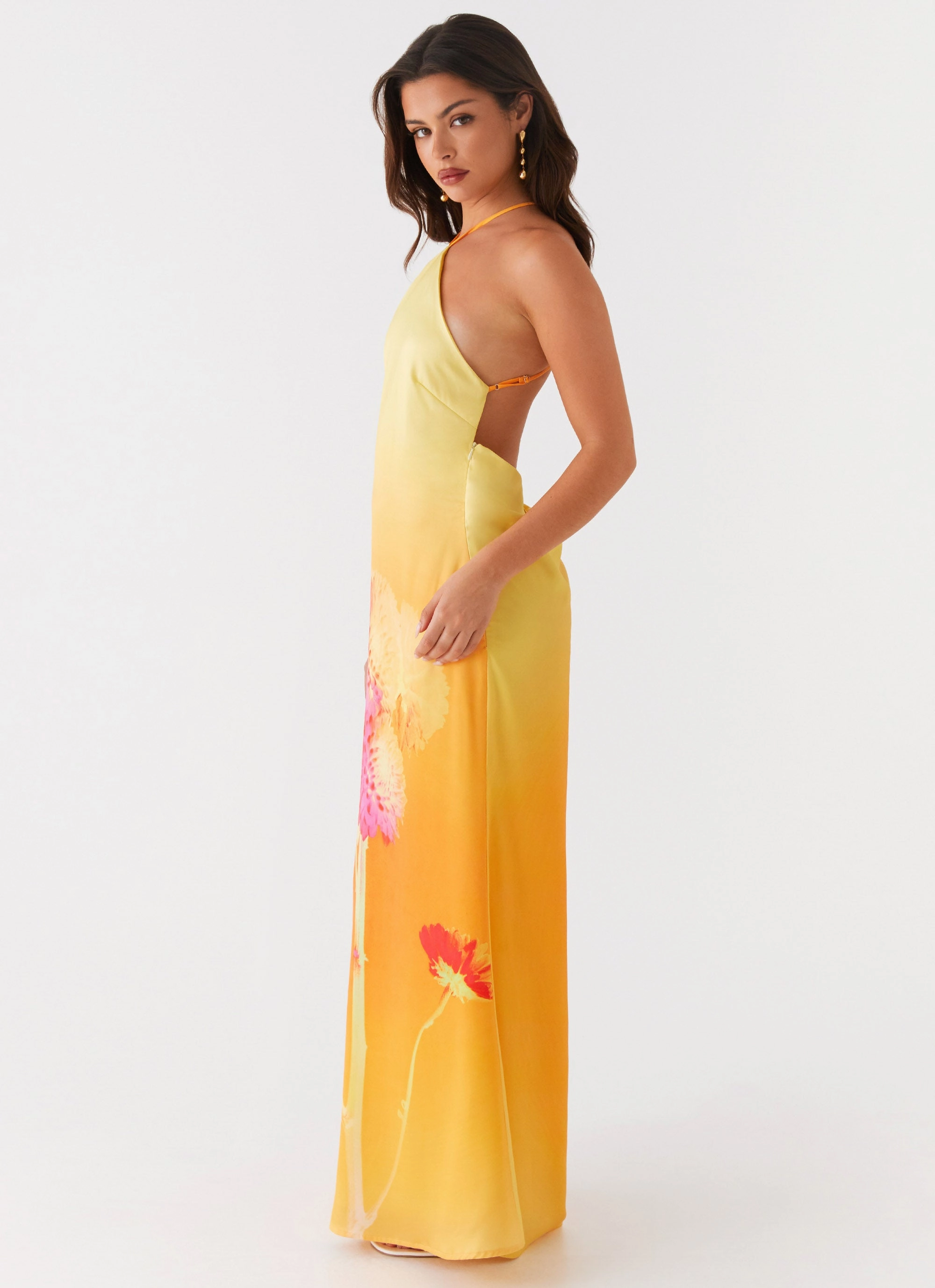 Versatile Look Chloe Maxi Dress - Orange Floral