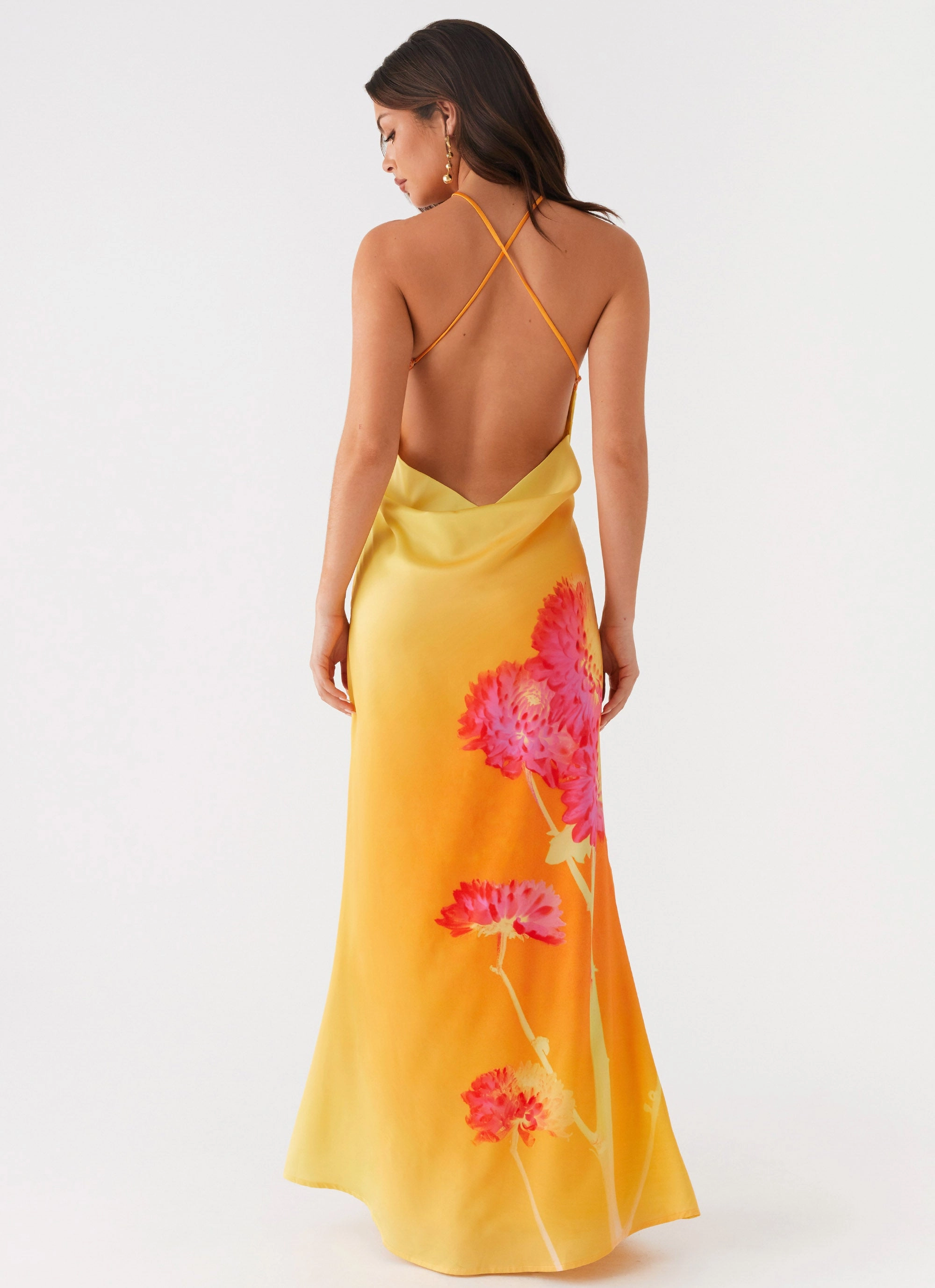 Chloe Maxi Dress - Orange Floral Fashion Fit