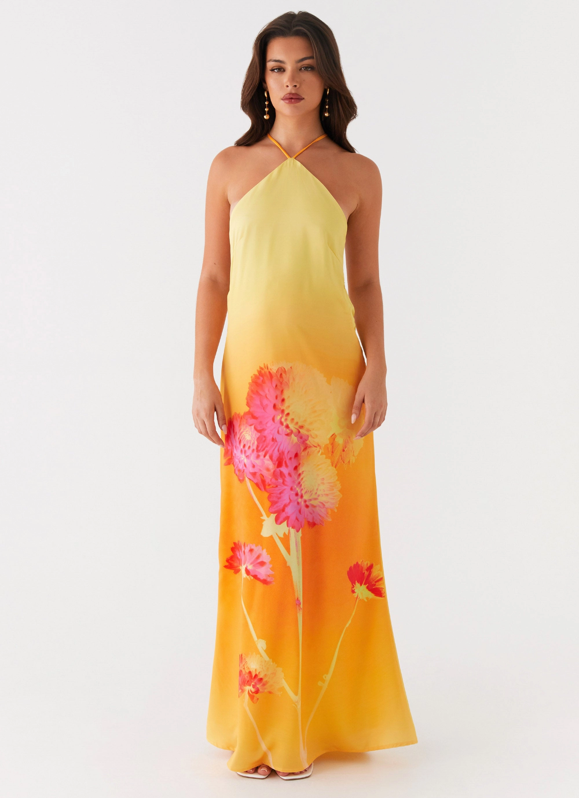 Perfect Style Wear Chloe Maxi Dress - Orange Floral