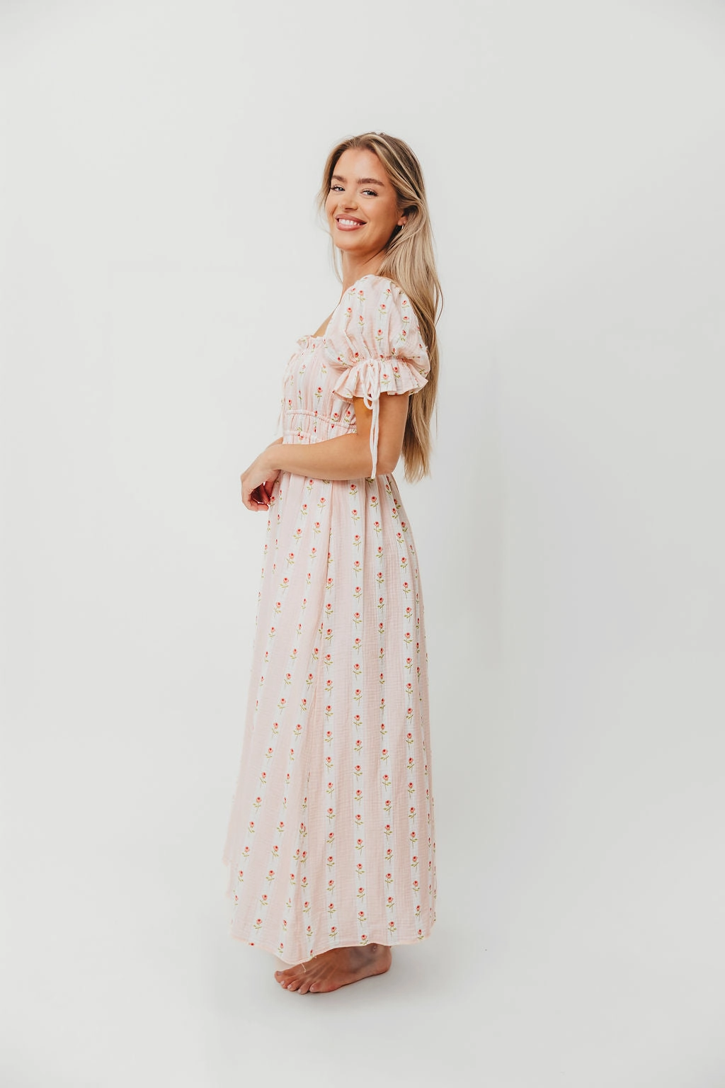 Savanna Steppe 100% Cotton Dress in Pink Rose - Bump Friendly & Inclusive Sizing Chilly Comfort Wear Stylish Line