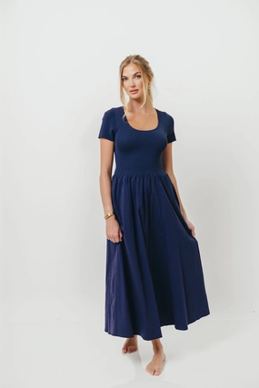 Global Style Hot Now Lynette Maxi Dress in Navy