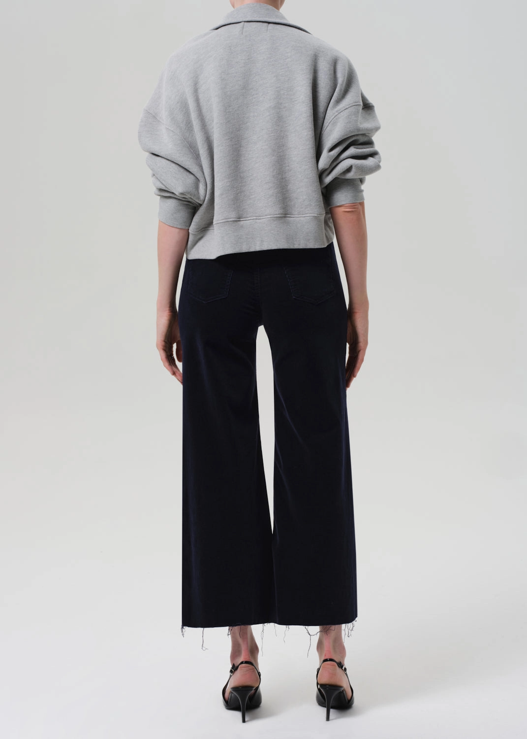 Lyra Wide Leg Crop Corduroy in Navy Premium Outdoor Enthusiast