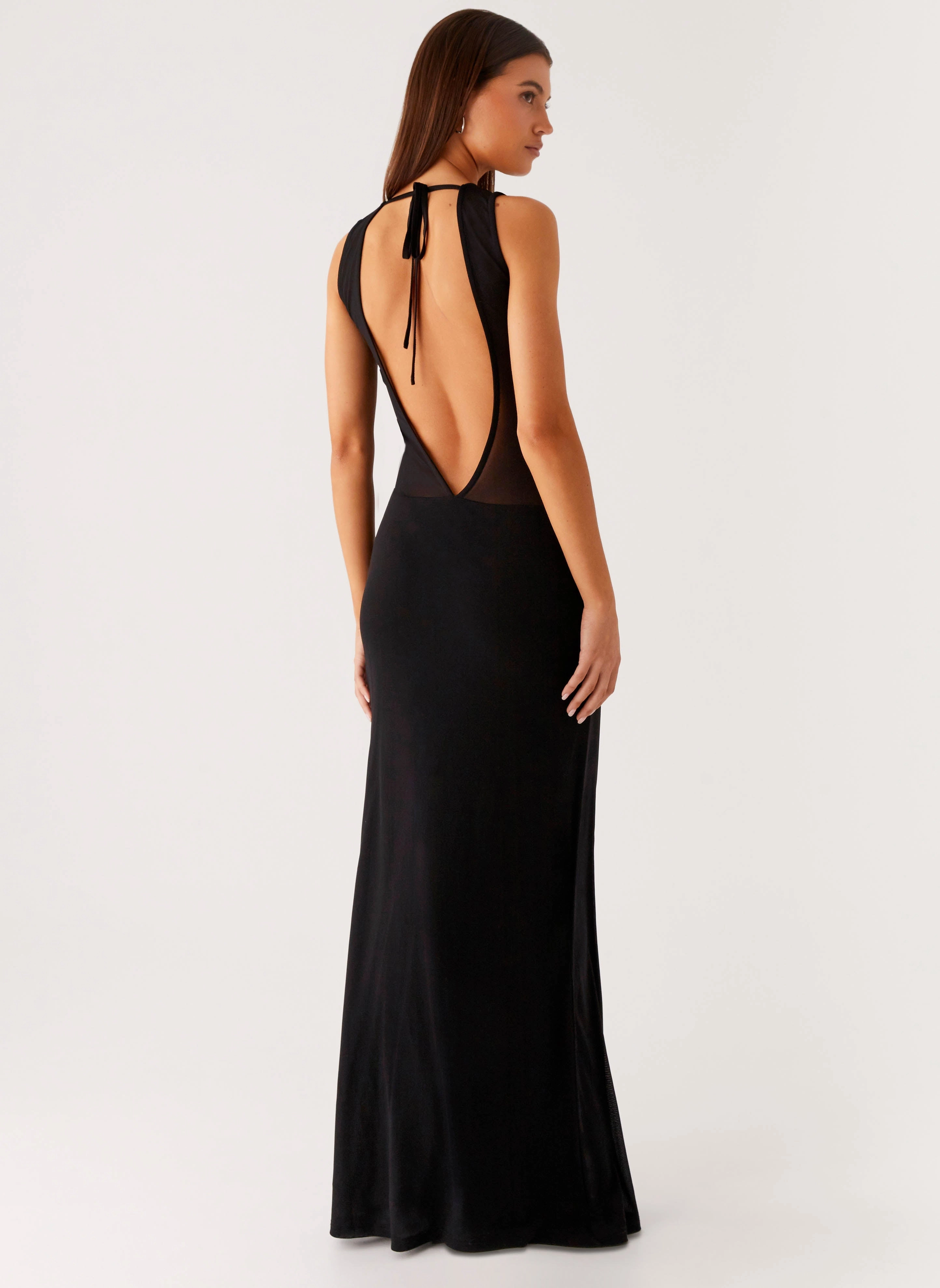 lyria Mesh Maxi Dress - Black Cool Tone