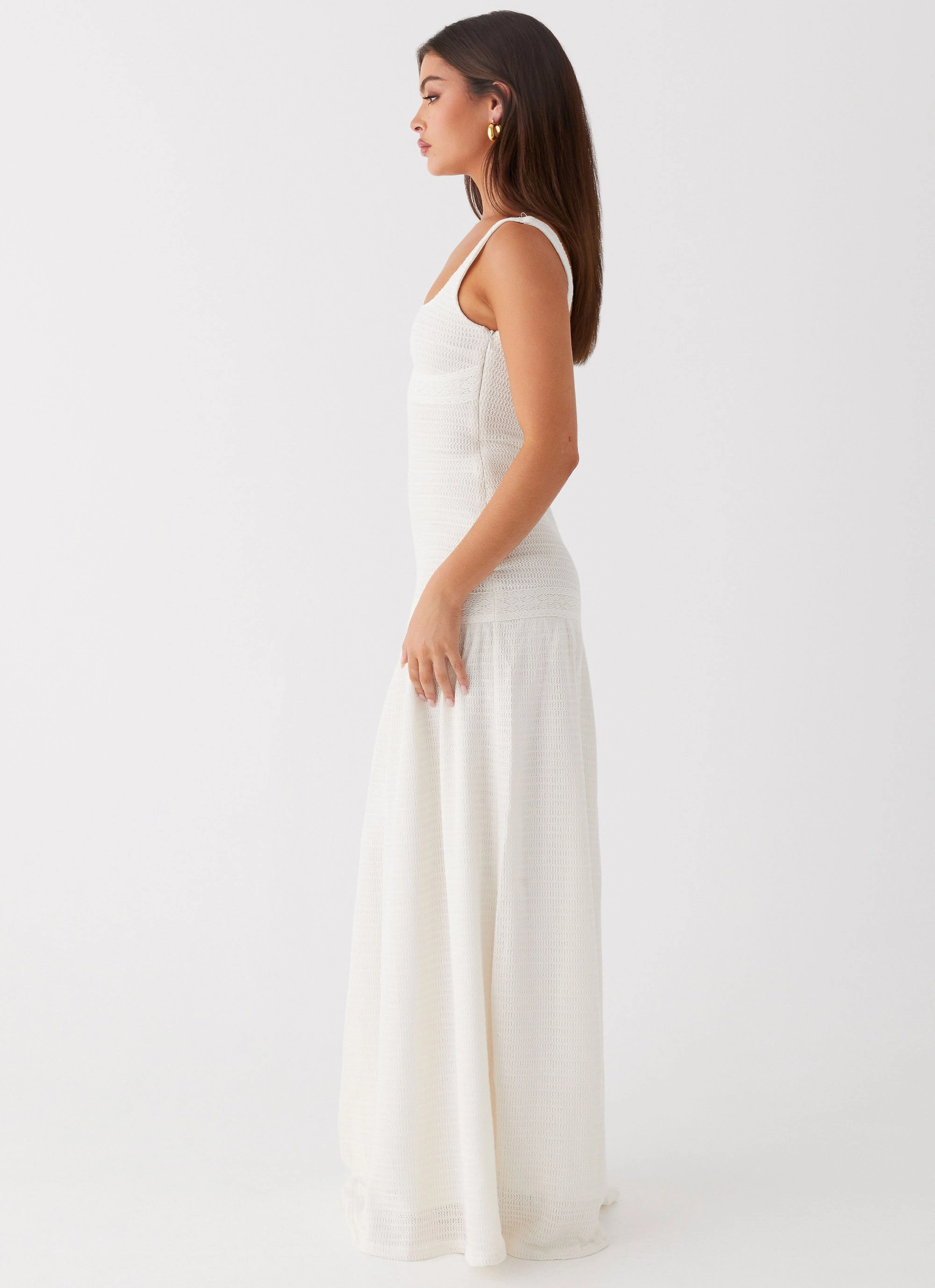 Lyrical Maxi Dress - Ivory Comfortable Waist Design Fit AdjustableStraps