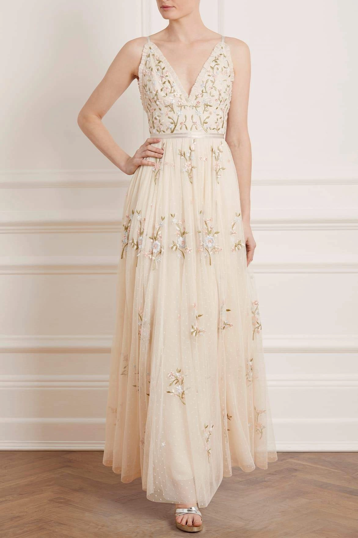 Petunia Gown CrinkleResistantWeave Draped Fabric