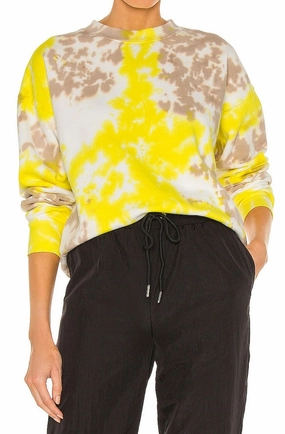 Crewneck Sweatshirt Logo Lemonade Tie Dye UPF Protective Fabric