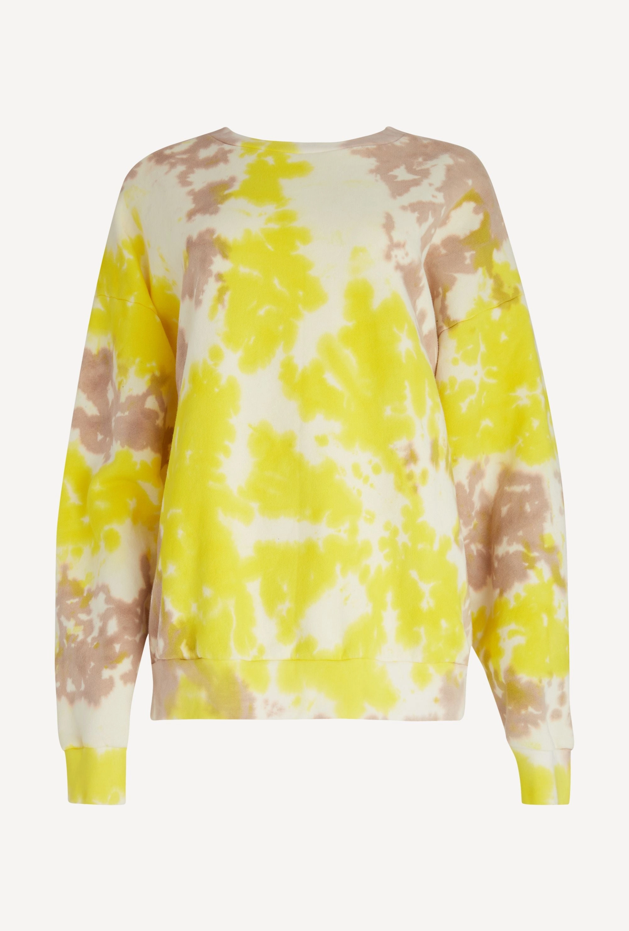 Crewneck Sweatshirt Logo Lemonade Tie Dye Compact Jacquard Weave NonChafing Fabric