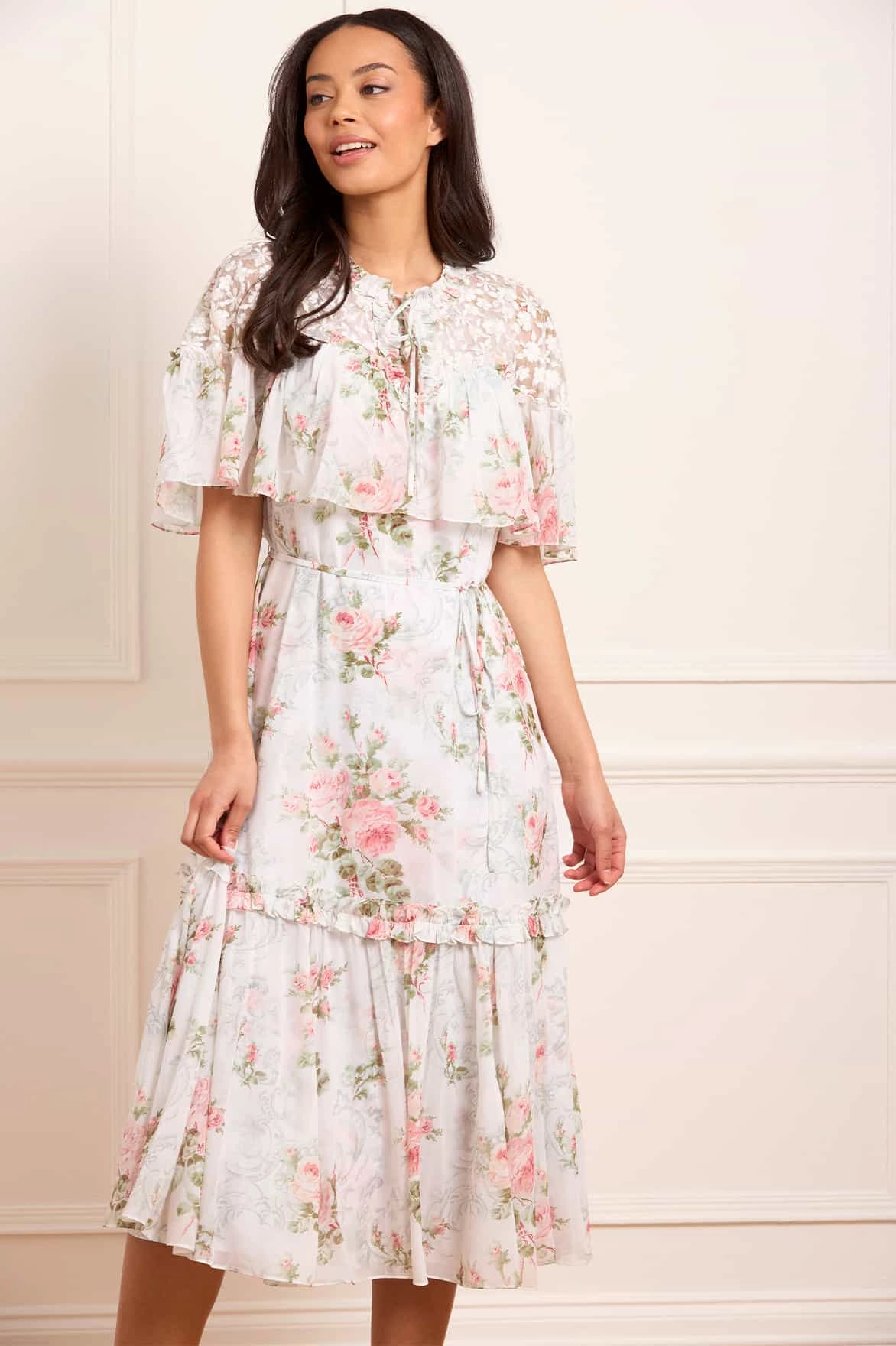 Madame Rose Carla Chiffon Cape Ballerina Dress Fashionable outfit for outings Style Moment