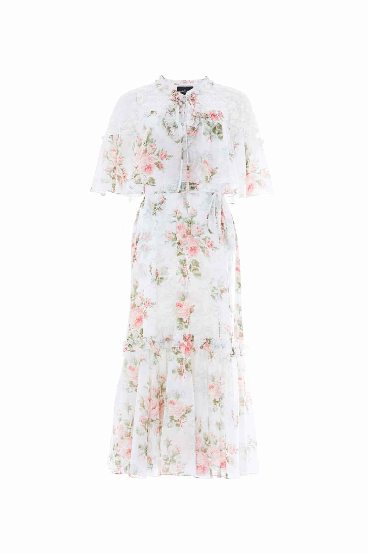 Must Have Classic Tailoring Madame Rose Carla Chiffon Cape Ballerina Dress