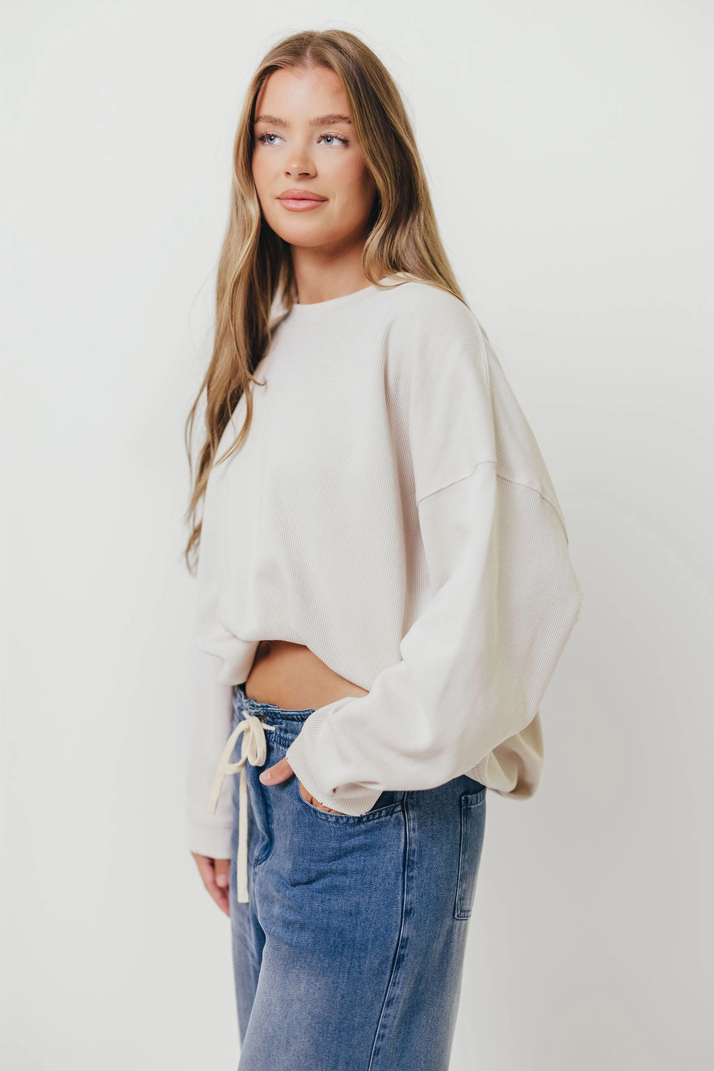 Around Town Crew Pullover in Clay Basic Long Sleeve