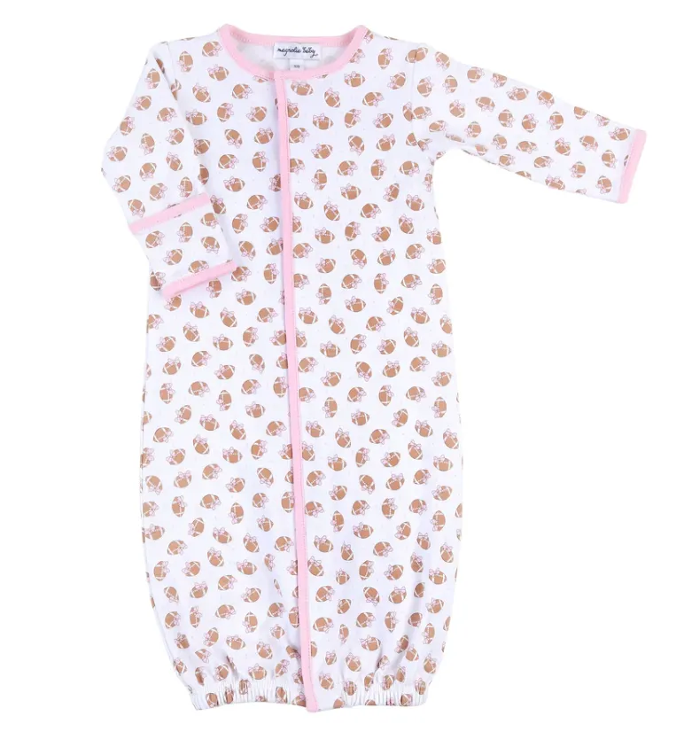 Magnolia Baby Tiny Football Pink Long Pajama Set