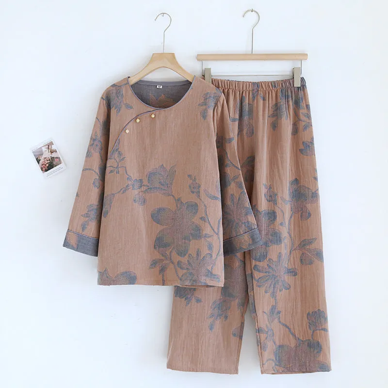 Magnolia Floral Print Pajama Set