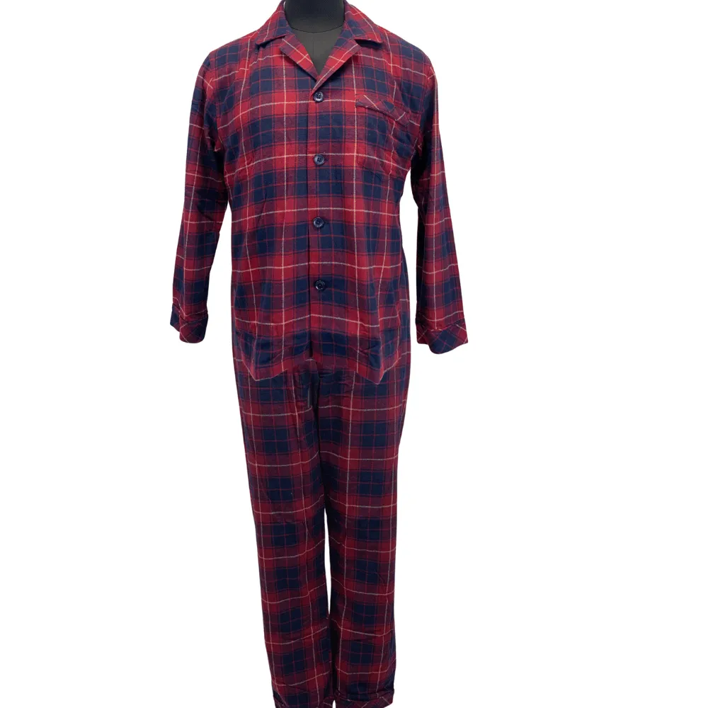 Majestic International  100% Cotton Flannel Plaid Pajama Set - 12631190