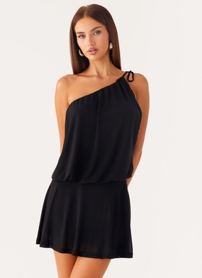 Makes Sense Mini Dress - Black Pose Glow Boho Tone