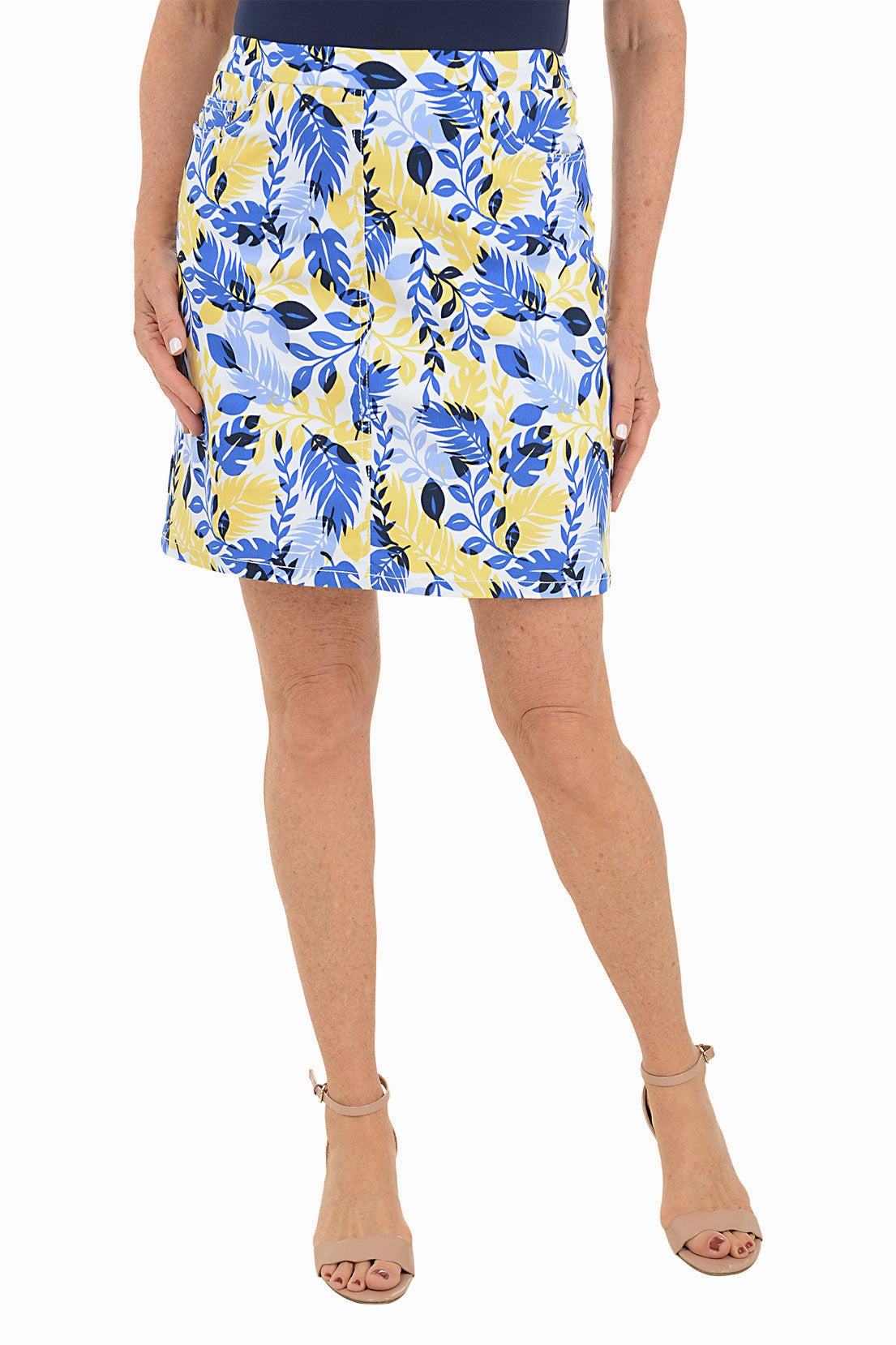 Making Waves Overlapping Leaves Skort Lightweight Weave Cozy Wear