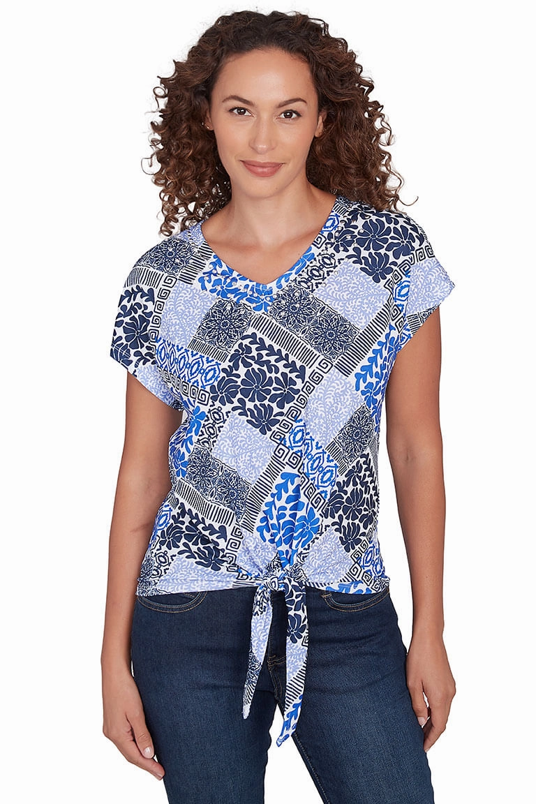 Making Waves Tie-Front Crinkle Top Biodegradable Fiber AbrasionResistant Finish