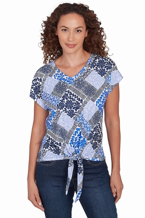 Making Waves Tie-Front Crinkle Top Low Profile Waistband Integration Butter Soft Handfeel