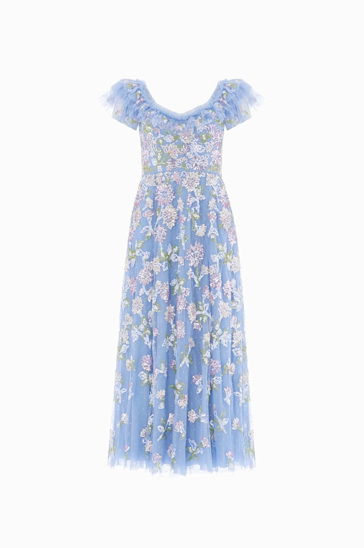 Sequin Dandelion Ruffle Ballerina Dress Relaxed Fit