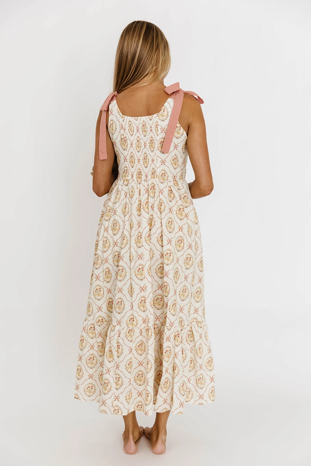 Mandi Floral Basque Maxi Dress in English Rose Chic Spirit