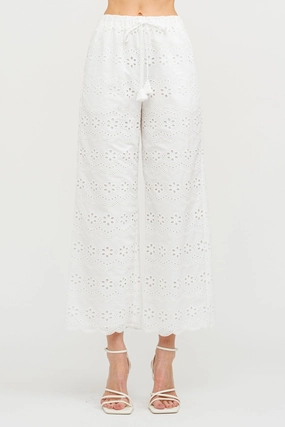 Easy Care Fabric MANDY BIARRITZ EMBROIDERED PANTS