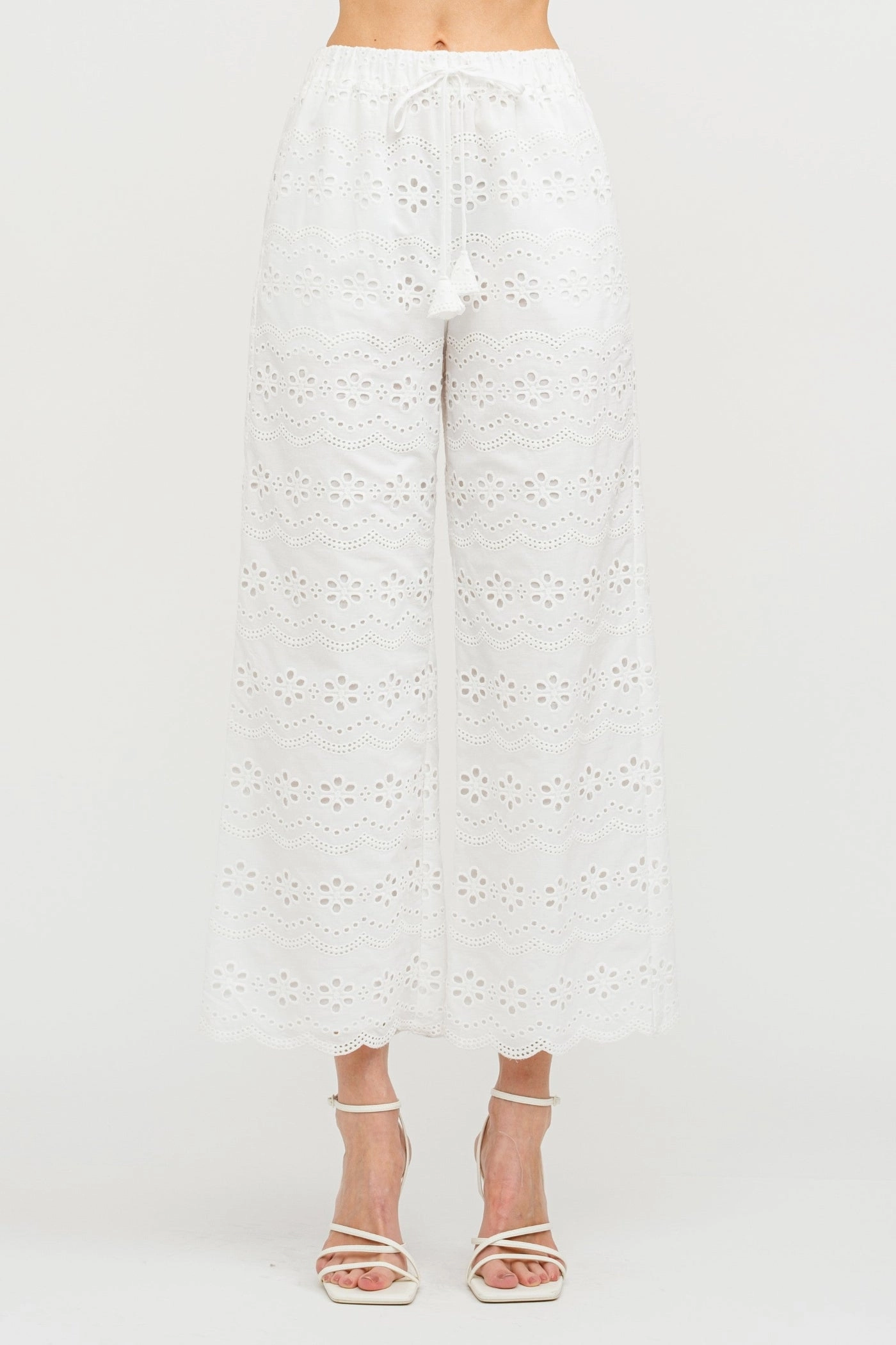 Easy Care Fabric MANDY BIARRITZ EMBROIDERED PANTS