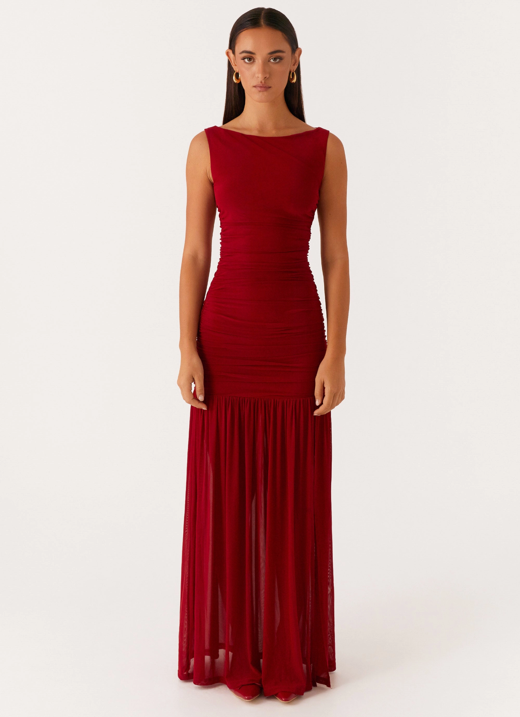 Flattering Shape Look Manon Maxi Dress - Red