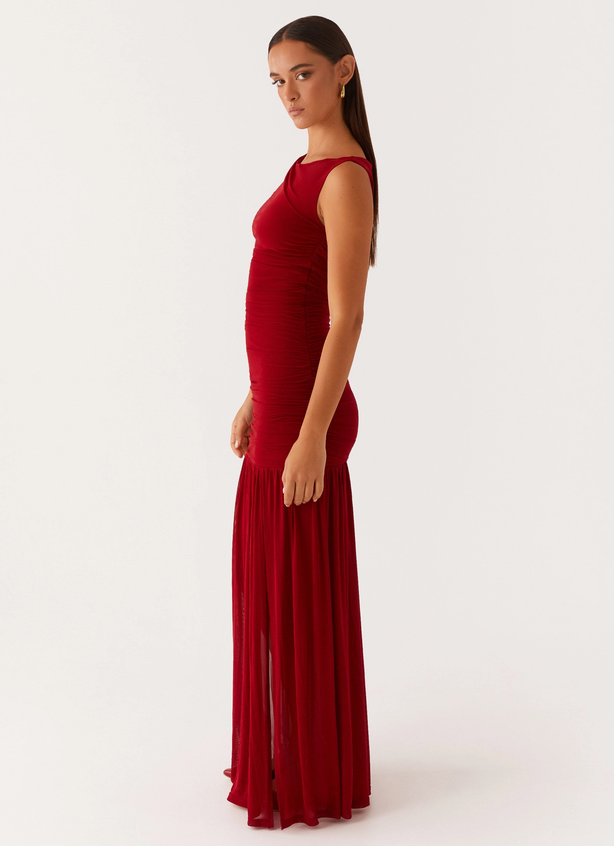 Manon Maxi Dress - Red Layered Fit