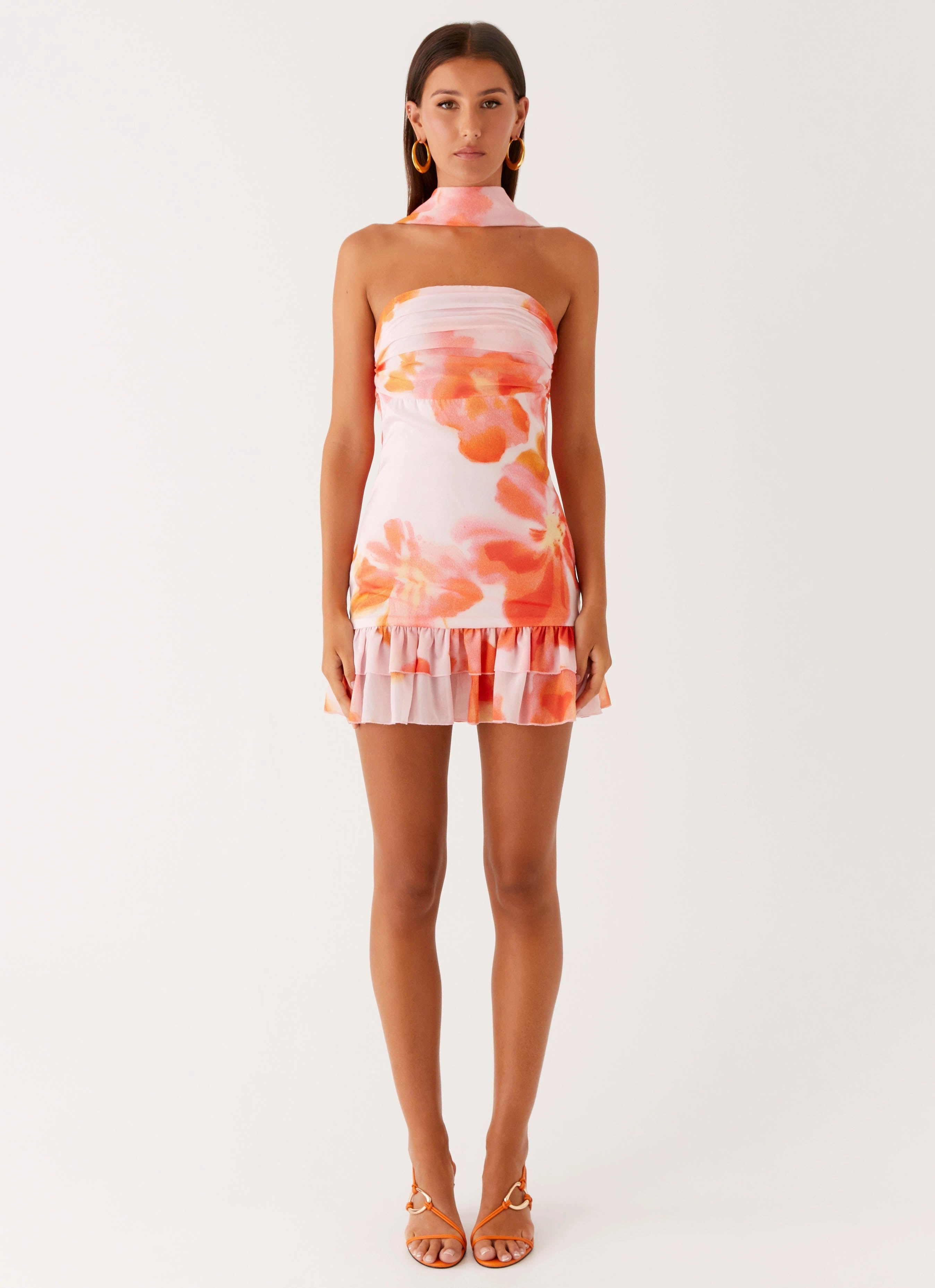 SmoothEdgeFinish Airy Layer Manon Scarf Mini Dress - Blushing Blossom