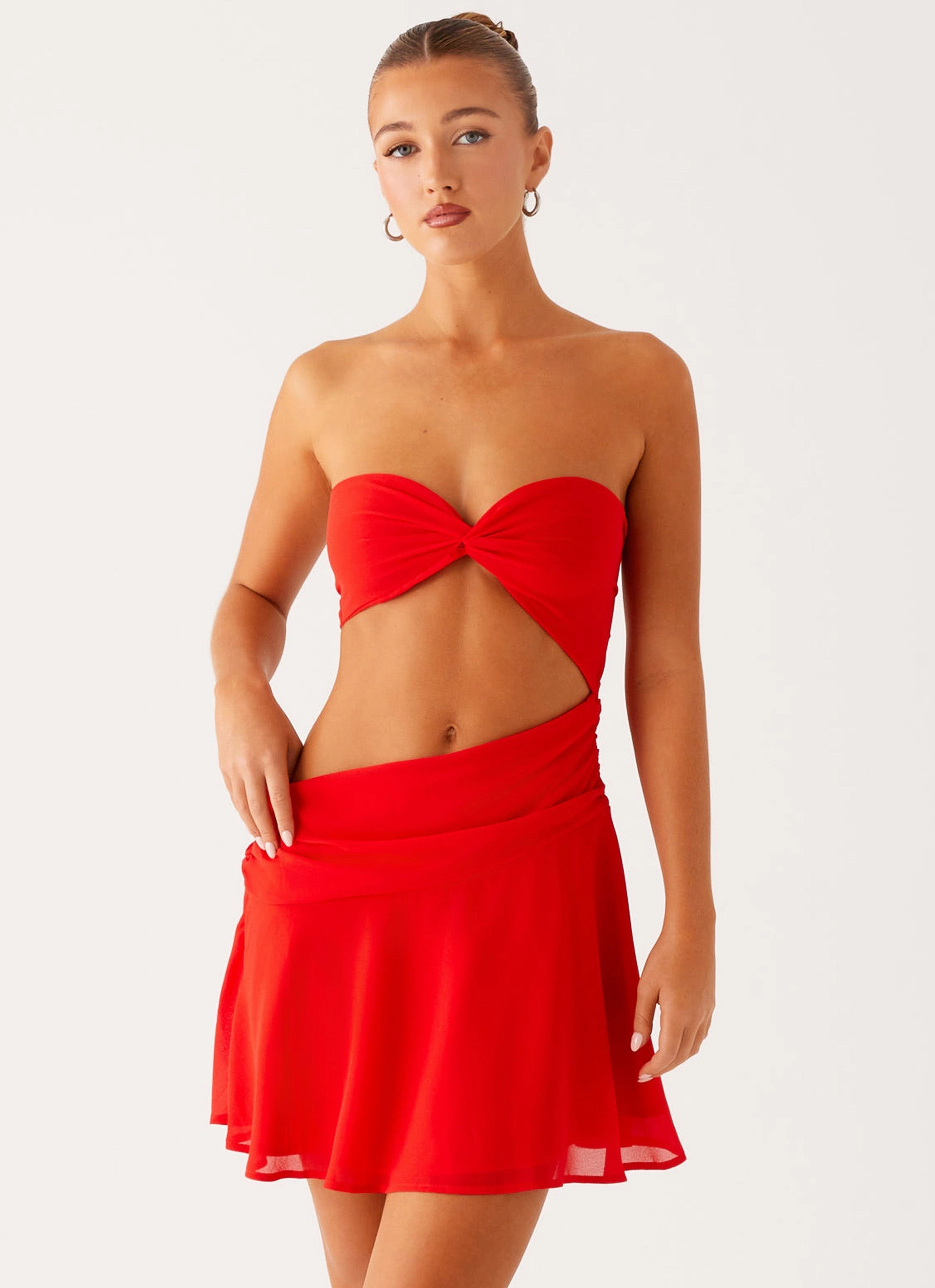 Marbella Mini Dress - Red Color Glow
