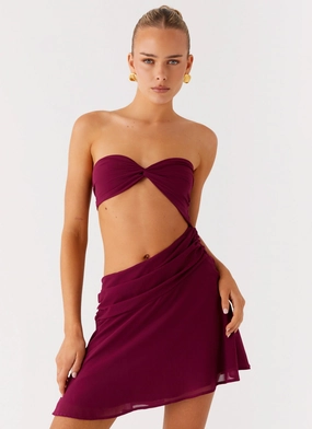 Satin Finish Marbella Mini Dress - Violetta