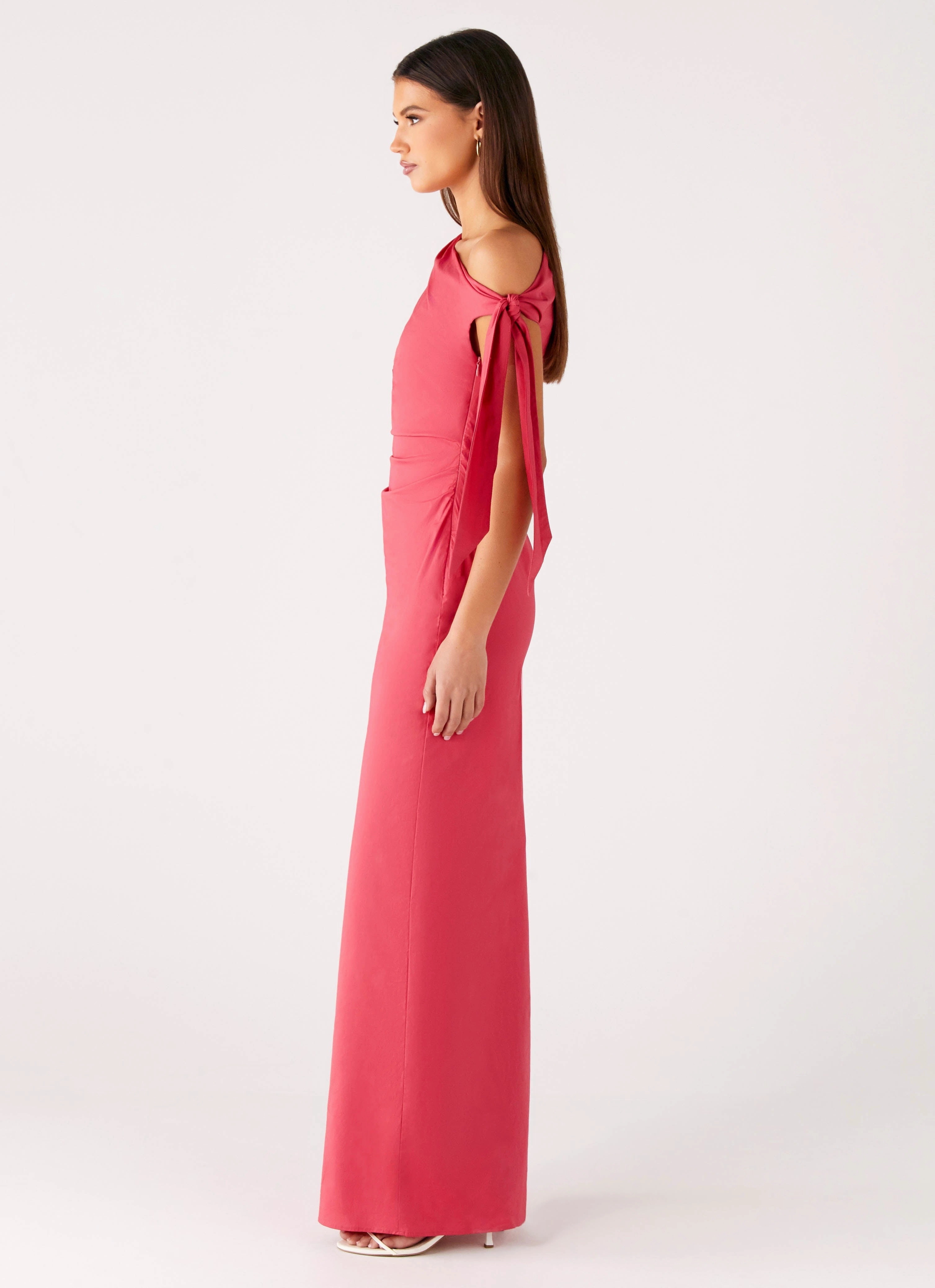 Marella Maxi Dress - Coral Perfect Design Wrap Glow